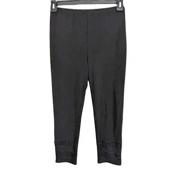 Joseph Ribkoff Pants - Joseph Ribkoff 3/4 Length Leggings Womens Size 6 Black  Sheer Ruched Ankle Gym